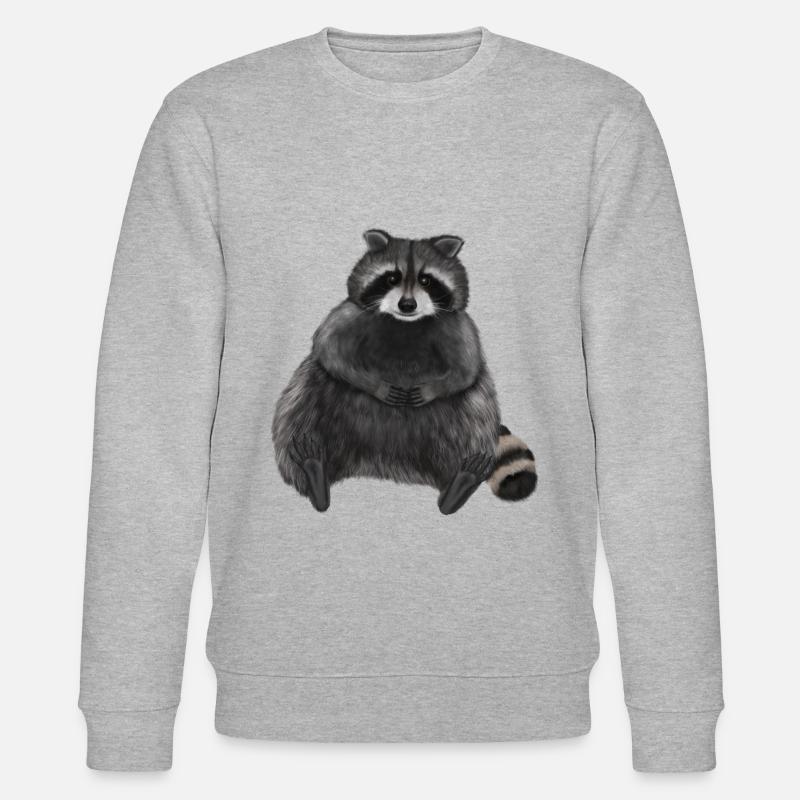 Sitzender entspannter Waschbär - Stanley/Stella Unisex Bio-Sweatshirt CHANGER - Grau meliert