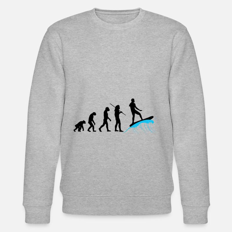 Evolution - Surfing - Stanley/Stella CHANGER Unisex Organic Sweatshirt - heather grey