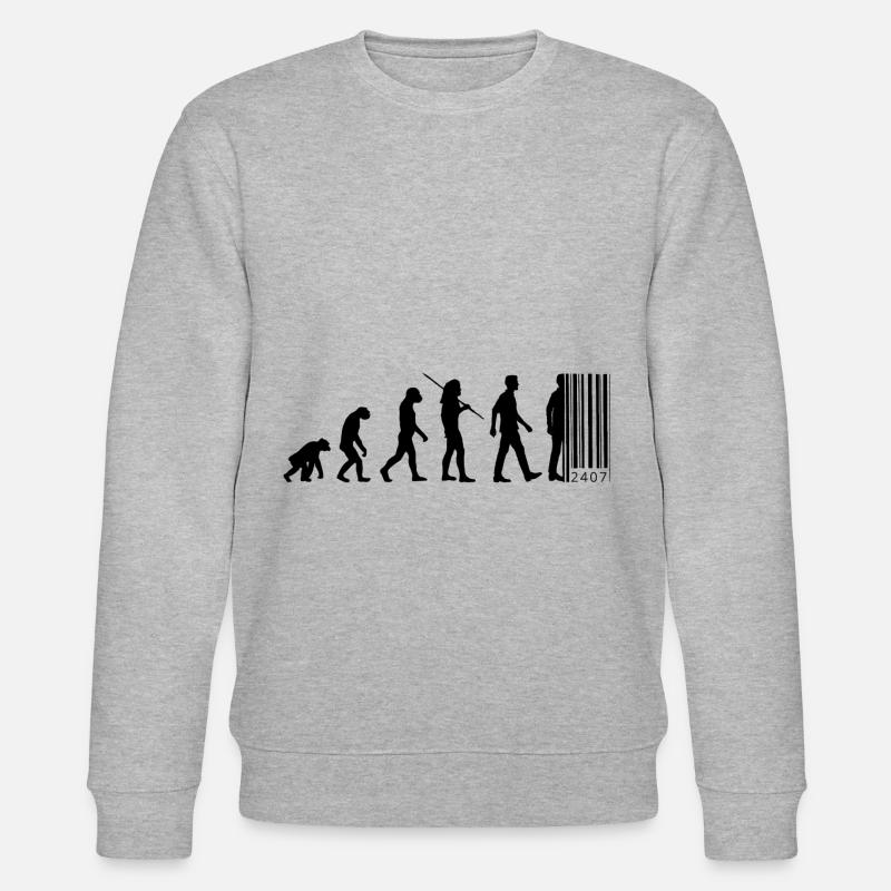 Evolution - barcode - Stanley/Stella CHANGER Unisex Organic Sweatshirt - heather grey