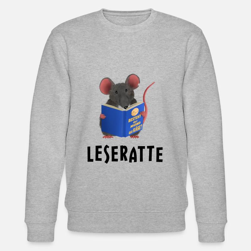 Leseratte / Bücherwurm - Stanley/Stella Unisex Bio-Sweatshirt CHANGER  - Grau meliert