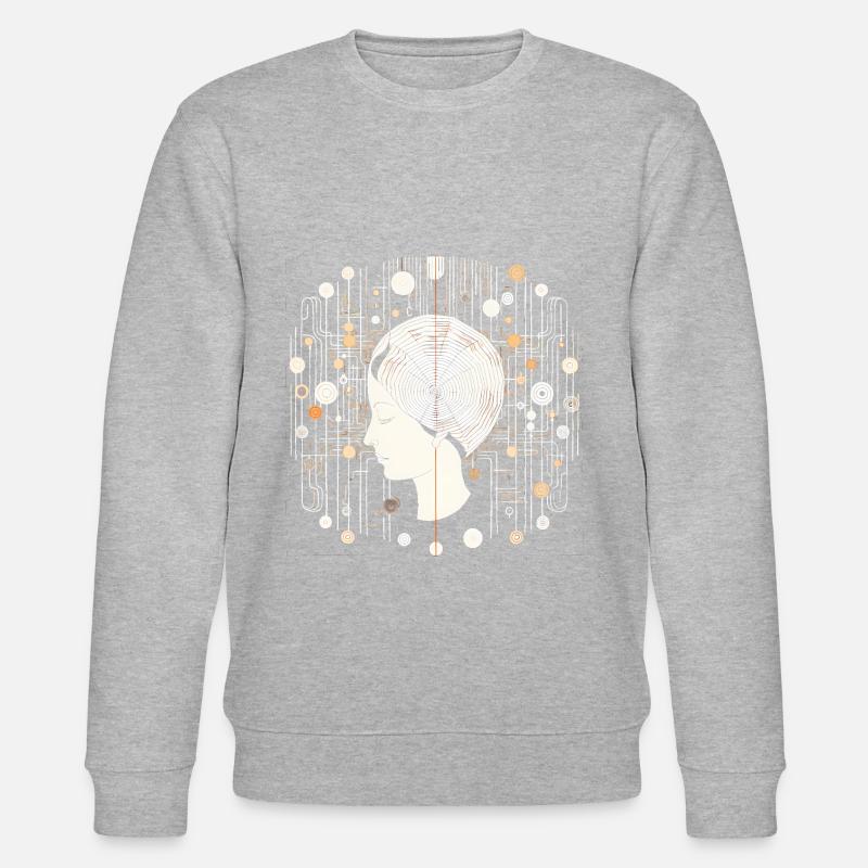 Brain Structures - Surreal Art - Stanley/Stella CHANGER Unisex Organic Sweatshirt - heather grey
