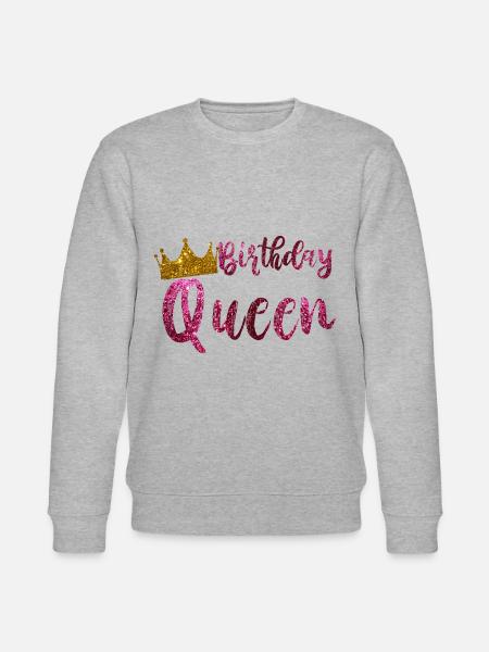 Cumpleaños reina regalo niña cumpleaños - Sudadera ecológica unisex CHANGER de Stanley/Stella - gris jaspeado