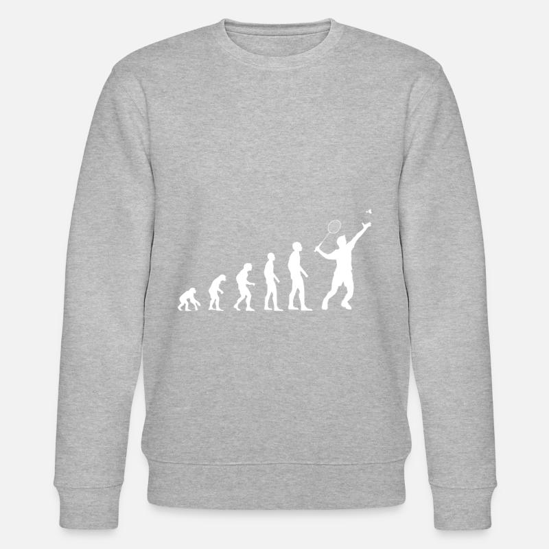 Badminton shuttlecock gift evolution coach - Stanley/Stella CHANGER Unisex Organic Sweatshirt - heather grey