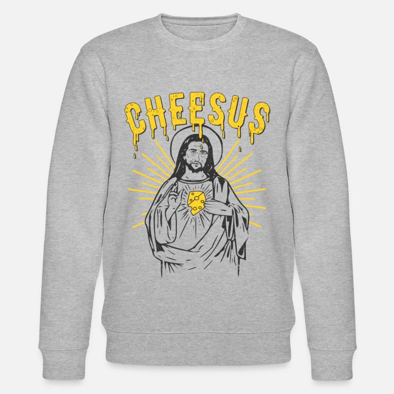 Jésus aime le fromage - Sweat bio CHANGER Stanley/Stella Unisexe - gris chiné