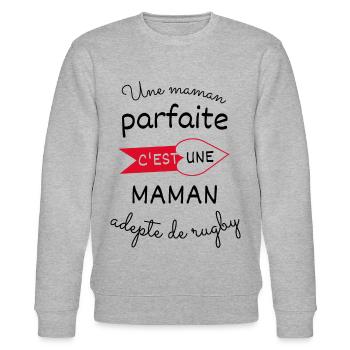 Une maman parfaite c est une maman adepte de rugby - Sweat bio CHANGER Stanley/Stella Unisexe - gris chiné - Devant - Nik (191cm) & Marisol (170cm)