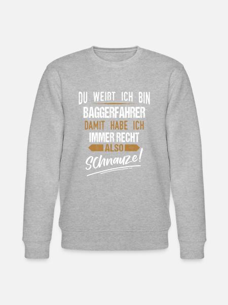 Baggerfahrer Baggerführer Bagger Spruch - Stanley/Stella Unisex Bio-Sweatshirt CHANGER  - Grau meliert