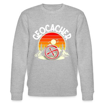 Geocacher Geocache Geocaching - Stanley/Stella Unisex Bio-Sweatshirt CHANGER  - Grau meliert - Vorne - Nik (191cm) & Marisol (170cm)