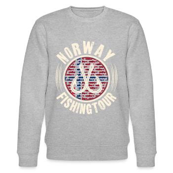 Norwegen Angeltour - Stanley/Stella Unisex Bio-Sweatshirt CHANGER  - Grau meliert - Vorne - Nik (191cm) & Marisol (170cm)