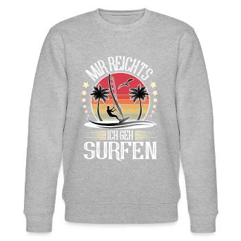 Windsurfen Windsurfer Windsurf - Stanley/Stella Unisex Bio-Sweatshirt CHANGER  - Grau meliert - Vorne - Nik (191cm) & Marisol (170cm)