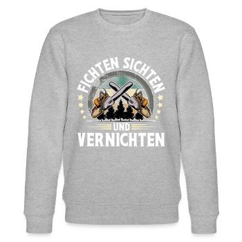 Holzfäller - Stanley/Stella Unisex Bio-Sweatshirt CHANGER  - Grau meliert - Vorne - Nik (191cm) & Marisol (170cm)