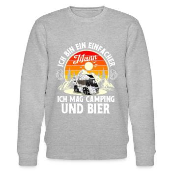 Camping Camper Campen - Stanley/Stella Unisex Bio-Sweatshirt CHANGER  - Grau meliert - Vorne - Nik (191cm) & Marisol (170cm)