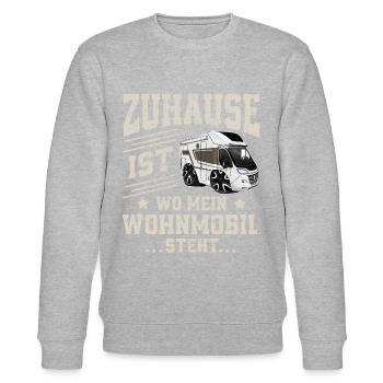 Camping Camper Campen - Stanley/Stella Unisex Bio-Sweatshirt CHANGER  - Grau meliert - Vorne - Nik (191cm) & Marisol (170cm)
