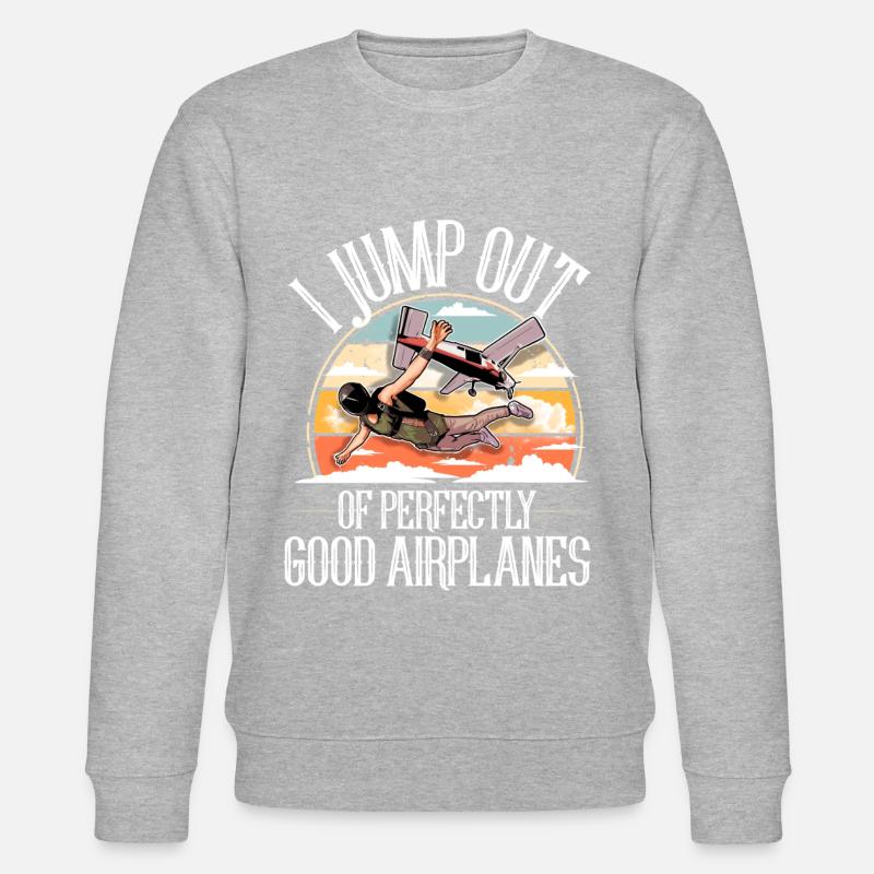 Parachutist Skydiving Parachute - Stanley/Stella CHANGER Unisex Organic Sweatshirt - heather grey