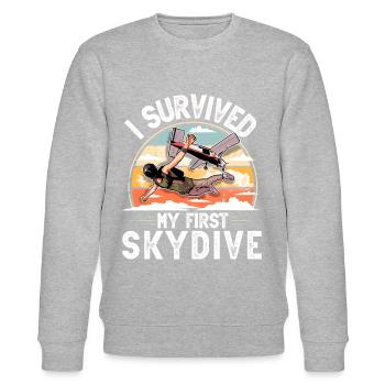 Skydiving Parachuting Parachute - Stanley/Stella CHANGER Unisex Organic Sweatshirt - heather grey - Front - Nik (191cm) & Marisol (170cm)
