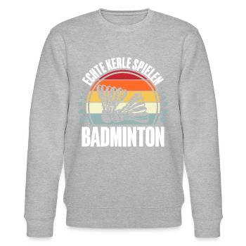 Badminton - Stanley/Stella Unisex Bio-Sweatshirt CHANGER  - Grau meliert - Vorne - Nik (191cm) & Marisol (170cm)