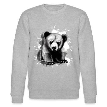 Bear - Stanley/Stella CHANGER Unisex Organic Sweatshirt - heather grey - Front - Nik (191cm) & Marisol (170cm)