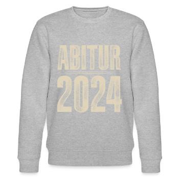 Abitur 2024 - Stanley/Stella Unisex Bio-Sweatshirt CHANGER  - Grau meliert - Vorne - Nik (191cm) & Marisol (170cm)