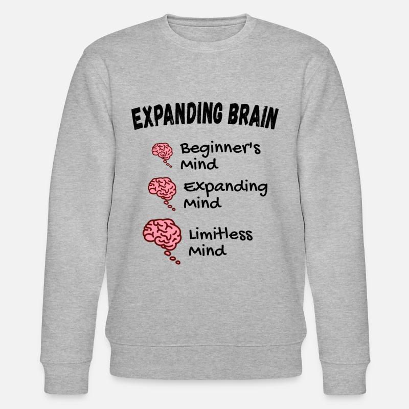 Gehirn erweitern - Expanding Brain Meme - Stanley/Stella Unisex Bio-Sweatshirt CHANGER - Grau meliert