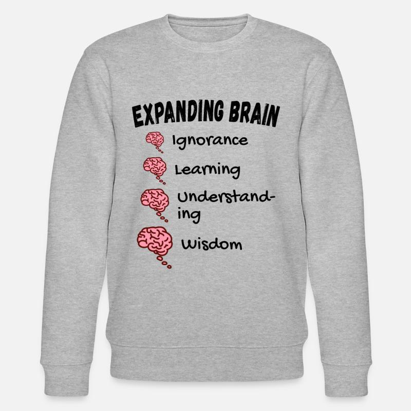 Gehirn erweitern - Expanding Brain Meme - Stanley/Stella Unisex Bio-Sweatshirt CHANGER - Grau meliert