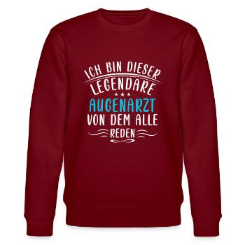 Lustige Augenarzt Sprüche Sehkraft Brille Augen - Stanley/Stella CHANGER Unisex Organic Sweatshirt - burgundy - Front - Nik (191cm) & Marisol (170cm)