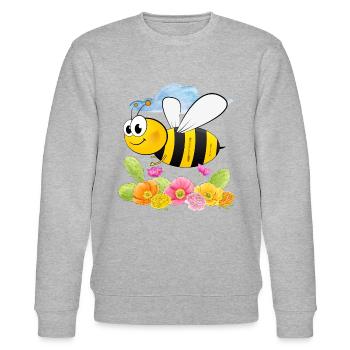 Abeilles abeilles apiculture abeille miel jardin nature - Sweat bio CHANGER Stanley/Stella Unisexe - gris chiné - Devant - Nik (191cm) & Marisol (170cm)