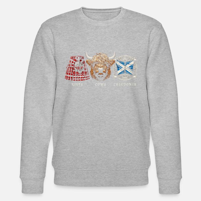 Kilts Cows Caledonia - Stanley/Stella Unisex Bio-Sweatshirt CHANGER  - Grau meliert