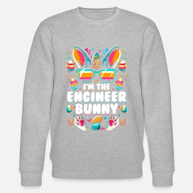 I'm The Engineer Bunny - Stanley/Stella CHANGER Unisex Organic Sweatshirt - heather grey