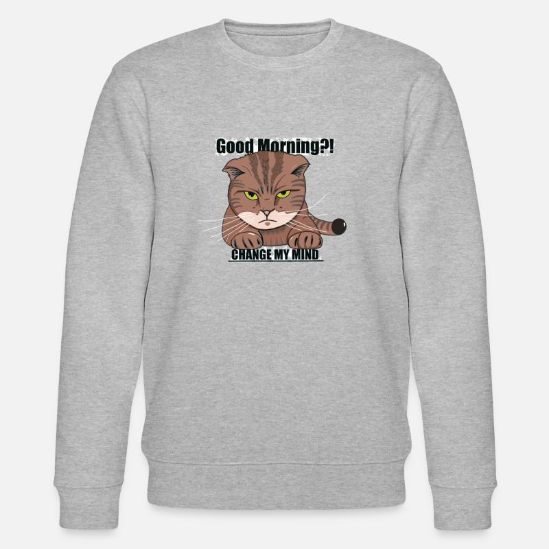 Bonjour Chat - Grincheux - Sweat bio CHANGER Stanley/Stella Unisexe - gris chiné