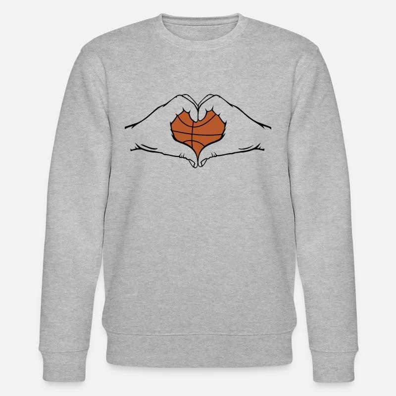 Basketball Herzform - Stanley/Stella Unisex Bio-Sweatshirt CHANGER  - Grau meliert