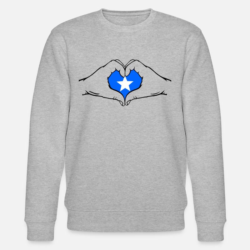 Somalia Herzform - Stanley/Stella Unisex Bio-Sweatshirt CHANGER  - Grau meliert