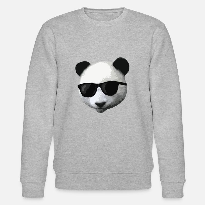 Panda Pandabär Tier cool Sonnenbrille - Stanley/Stella Unisex Bio-Sweatshirt CHANGER  - Grau meliert