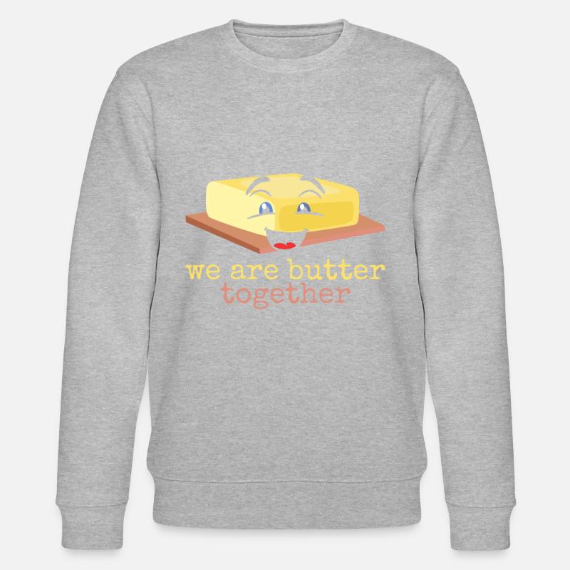 Butter lustig Spruch - Stanley/Stella Unisex Bio-Sweatshirt CHANGER  - Grau meliert