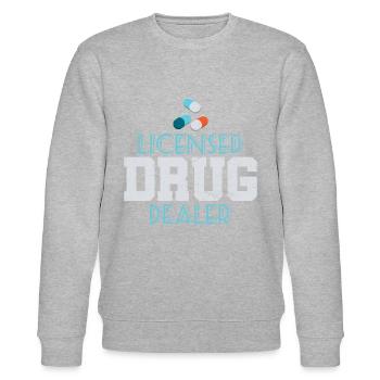 Apotheker Medikamente Apotheke lustig - Stanley/Stella Unisex Bio-Sweatshirt CHANGER  - Grau meliert - Vorne - Nik (191cm) & Marisol (170cm)