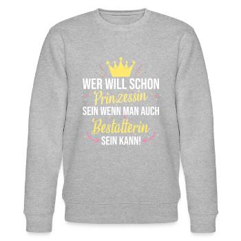 Bestatterin Bestatten Totengräber Beruf Spruch - Stanley/Stella Unisex Bio-Sweatshirt CHANGER  - Grau meliert - Vorne - Nik (191cm) & Marisol (170cm)