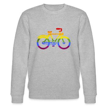 Vélo vélo vélo arc-en-ciel LGBT roue gay - Sweat bio CHANGER Stanley/Stella Unisexe - gris chiné - Devant - Nik (191cm) & Marisol (170cm)