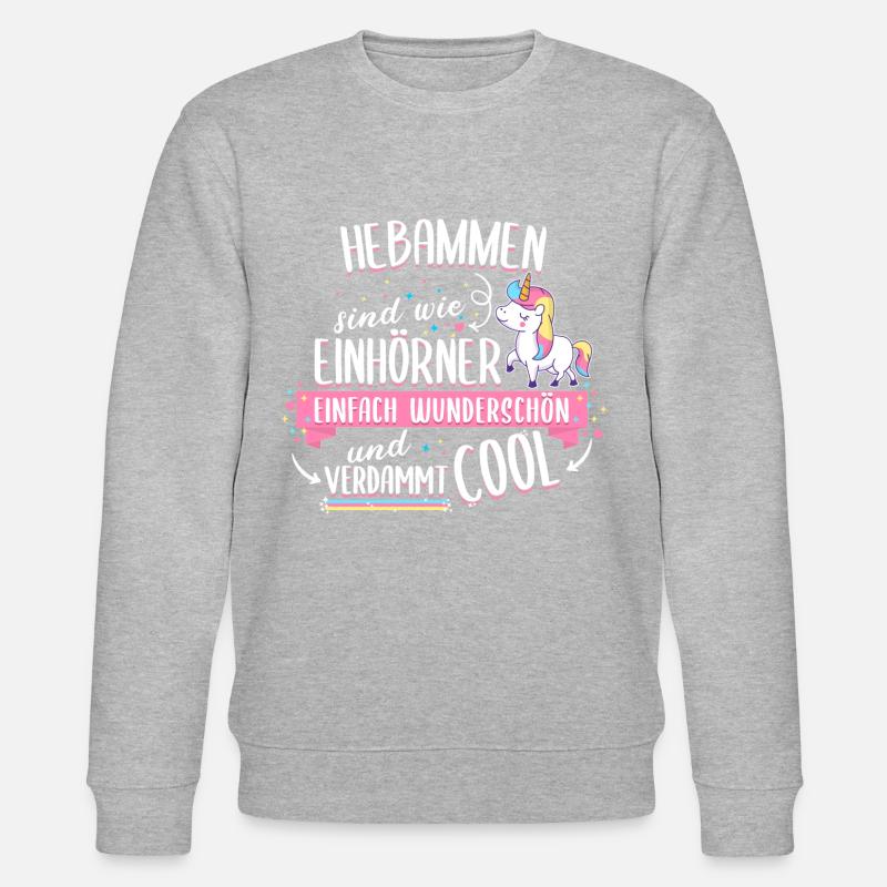 Hebamme Hebammen Entbindungspflegerin Beruf Spruch - Stanley/Stella Unisex Bio-Sweatshirt CHANGER  - Grau meliert