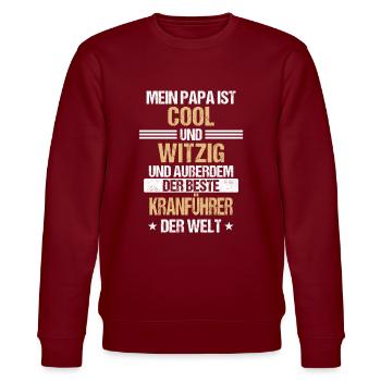 Kranführer Kran Baustelle Kranfahrer Spruch - Stanley/Stella Unisex Bio-Sweatshirt CHANGER  - Burgunderrot - Vorne - Nik (191cm) & Marisol (170cm)