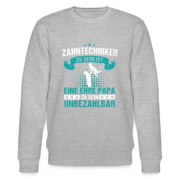 Zahntechniker Zahntechnik Zahnarzt Spruch - Stanley/Stella Unisex Bio-Sweatshirt CHANGER  - Grau meliert - Vorne - Nik (191cm) & Marisol (170cm)