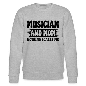 Mutter, Musikerin und Mutter, nichts macht mir Angst - Stanley/Stella Unisex Bio-Sweatshirt CHANGER  - Grau meliert - Vorne - Nik (191cm) & Marisol (170cm)