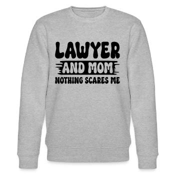 Anwältin und Mama, nichts macht mir Angst, Mutter, Anwältin - Stanley/Stella Unisex Bio-Sweatshirt CHANGER  - Grau meliert - Vorne - Nik (191cm) & Marisol (170cm)