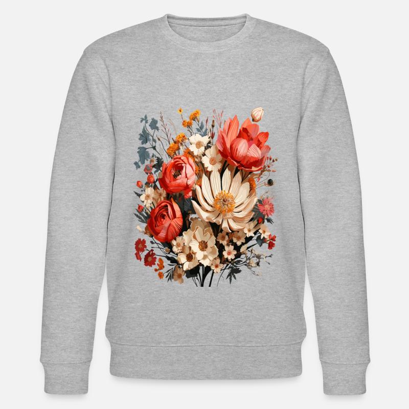 Blumen - Stanley/Stella Unisex Bio-Sweatshirt CHANGER  - Grau meliert