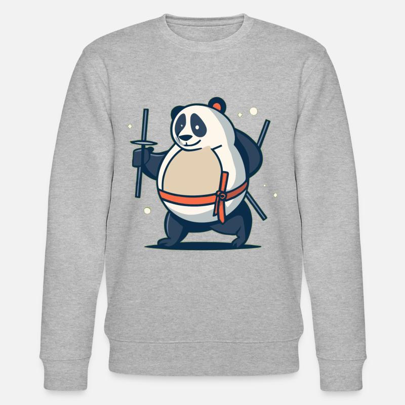 Panda - Stanley/Stella Unisex Bio-Sweatshirt CHANGER  - Grau meliert