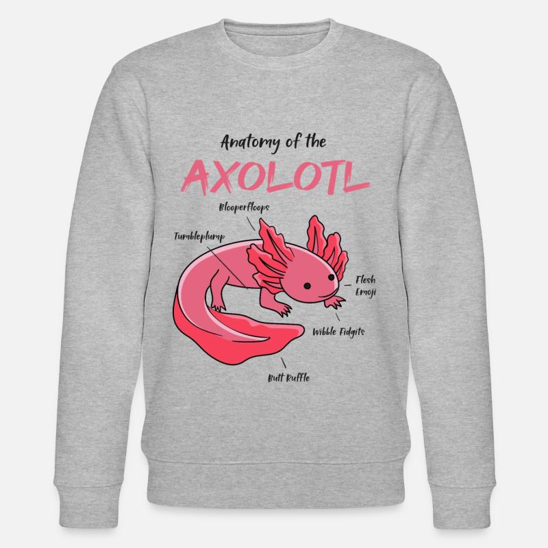 Axolotl Anatomie - Stanley/Stella Unisex Bio-Sweatshirt CHANGER  - Grau meliert
