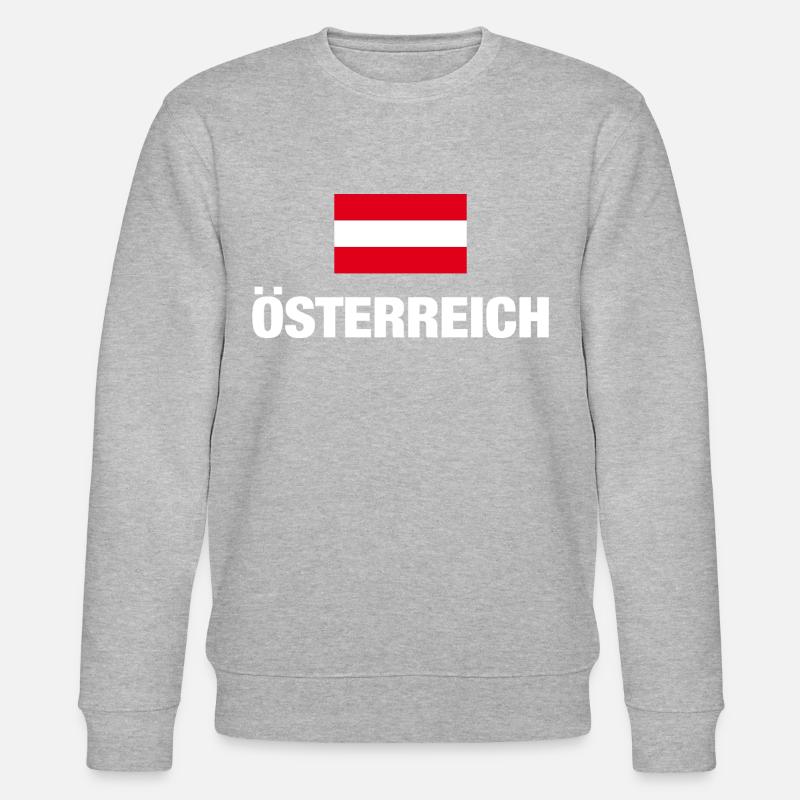 Austria, Austrian Flag, Austria Gift - Stanley/Stella CHANGER Unisex Organic Sweatshirt - heather grey