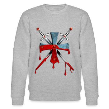 Ritter Kreuz / Kreuzritter / Schwerter - Stanley/Stella Unisex Bio-Sweatshirt CHANGER  - Grau meliert - Vorne - Nik (191cm) & Marisol (170cm)