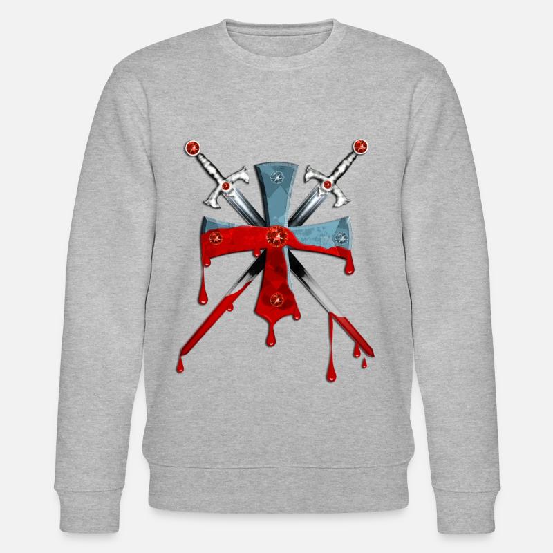 Ritter Kreuz / Kreuzritter / Schwerter - Stanley/Stella Unisex Bio-Sweatshirt CHANGER  - Grau meliert