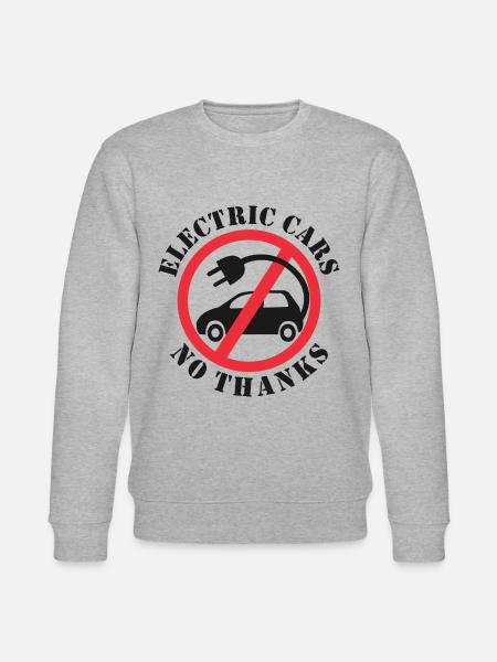 Auto elettriche No grazie - Felpa ecologica unisex CHANGER di Stanley/Stella - grigio melange