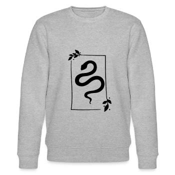 Schlange - Snake - Stanley/Stella Unisex Bio-Sweatshirt CHANGER  - Grau meliert - Vorne - Nik (191cm) & Marisol (170cm)