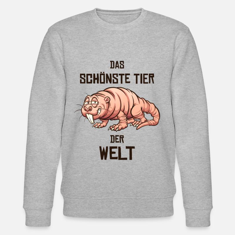 Nacktmull Naked Mole Geschenk - Stanley/Stella Unisex Bio-Sweatshirt CHANGER  - Grau meliert