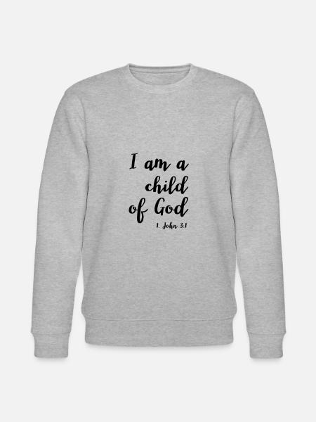 Child of God Christ Be Bible Verse Shirt Gift - Stanley/Stella CHANGER Unisex Organic Sweatshirt - heather grey